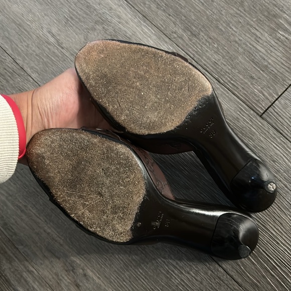 Gucci - Horsebit Mid-Heel Slide Sandals - Picture 2 of 2